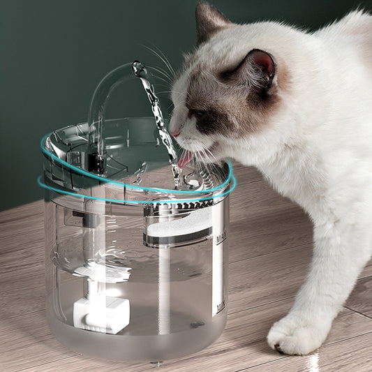 Distributore d'acqua per animali domestici a circolazione automatica.